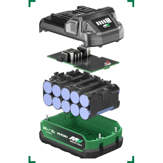 Hikoki BSL36A18X Batterie à glissière Li-ion Multi-Volt 36V 2.5Ah / 18V 5.0Ah (380082)