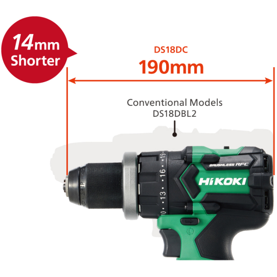 Hikoki DS18DC WPZ Perceuse, Visseuses 18V 140Nm Brushless 2x5.0Ah avec coffret de transport