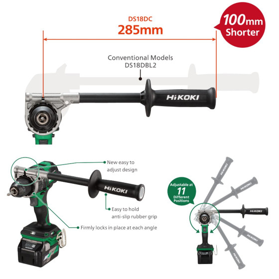 Hikoki DS18DC WPZ Perceuse, Visseuses 18V 140Nm Brushless 2x5.0Ah avec coffret de transport