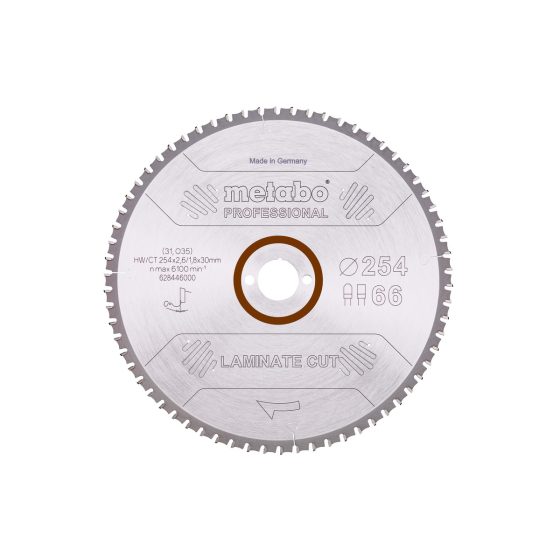 Metabo Lame de scie circulaire pour bois stratifié ø254x30 66Dts "Laminate Cute" (628446000)