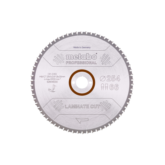 Metabo Lame de scie circulaire pour bois stratifié ø254x30 66Dts "Laminate Cute" (628446000)