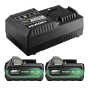 Hikoki UC18YSL3WHZ Kit de 2 Batteries Multi Volt 36V 2.5Ah BSL36A18X avec Chargeur UC18YSL3
