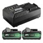 Hikoki UC18YSL3WHZ Kit de 2 Batteries Multi Volt 36V 2.5Ah BSL36A18X avec Chargeur UC18YSL3