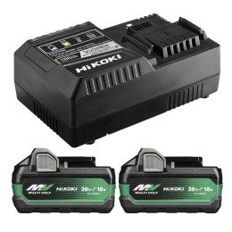 Hikoki UC18YSL3WJZ Kit de 2 Batteries Multi Volt 36V 4.0Ah BSL36B18X avec Chargeur UC18YSL3