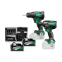 Hikoki KC18DEWJZ Pack 2 machines 18V perceuse 70Nm DS18DE & boulonneuse 345Nm WR18DH 2x5Ah avec coffret Hit-case