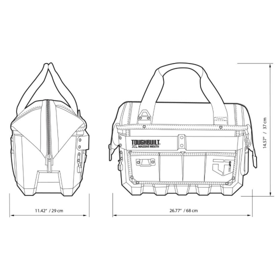 Toughbuilt Grand sac à outils XL avec base étanche TB-CT-62-20 Toughbuilt Grand sac à outils XL avec base étanche TB-CT-62-20