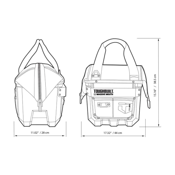 Toughbuilt Grand sac à outils M avec base étanche TB-CT-62-12 Toughbuilt Grand sac à outils M avec base étanche TB-CT-62-12