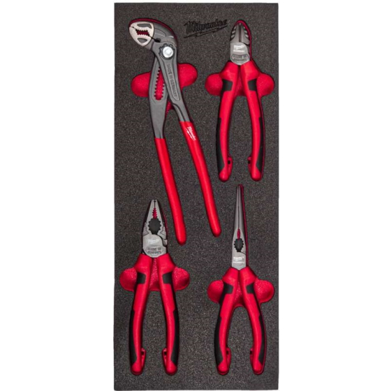 Milwaukee Jeu de 4 pinces avec module mousse pour servante d'atelier (4932493631) Milwaukee Jeu de 4 pinces avec module mousse pour servante d'atelier (4932493631)