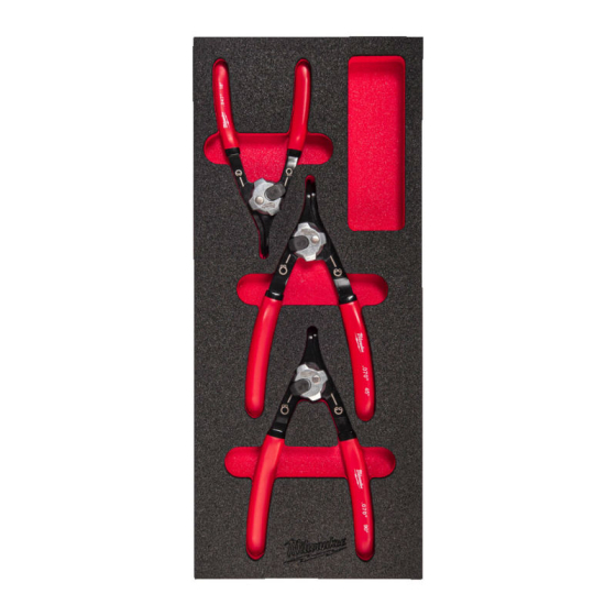 Milwaukee Jeu de 3 pinces à circlip avec module mousse pour servante d'atelier (4932493632) Milwaukee Jeu de 3 pinces à circlip avec module mousse pour servante d'atelier (4932493632)