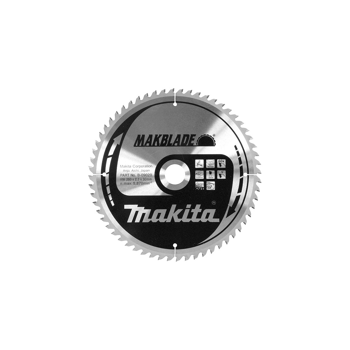 Lame de Scie Circulaire MAKITA B-69303 Carbure Métal Ø136mm