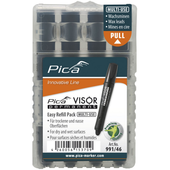 Pica VISOR mines de rechange Noir pour marqueurs permanent 991/46