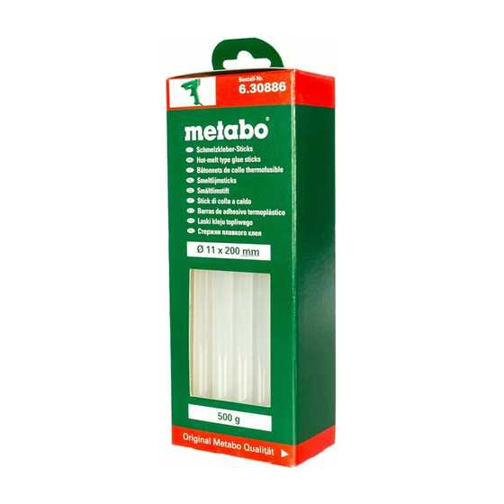 Metabo Bâtonnets de colle ø11x200mm transparent à usage universel (630886000)