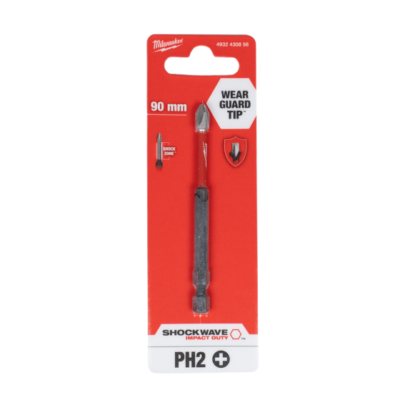 Milwaukee Embout PH2 de Vissage Shockwave 90mm (4932430856) Milwaukee Embout PH2 de Vissage Shockwave 90mm (4932430856)