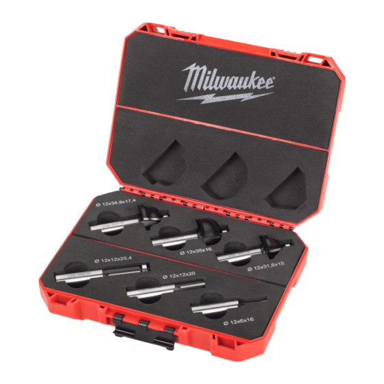 Milwaukee Coffret de 6 mèches pour défonceuse 12mm (4932493578)