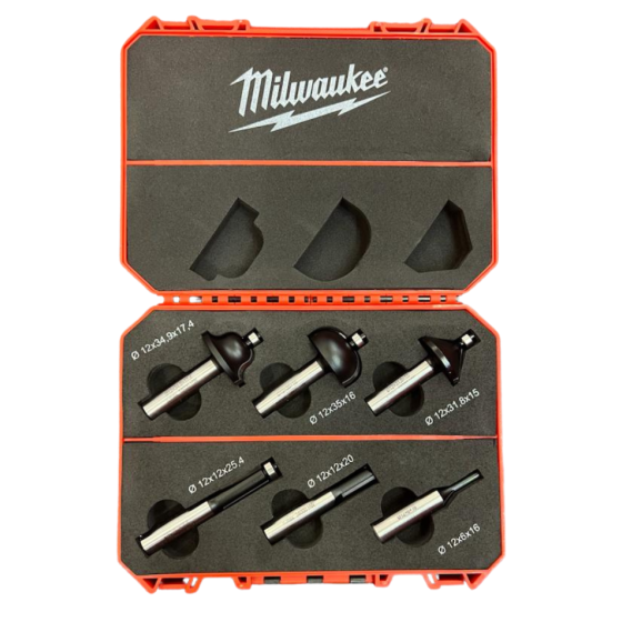 Milwaukee Coffret de 6 mèches pour défonceuse 12mm (4932493578) Milwaukee Coffret de 6 mèches pour défonceuse 12mm (4932493578)