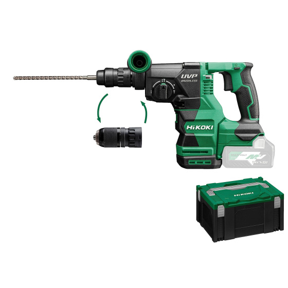 Hikoki DH3628DCWRZ Perforateur, burineur SDS+ 36V 3,2J Brushless 2x2.5Ah avec coffret de transport