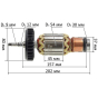 Makita 517793-7 Induit Meuleuse GA9020, GA9020S, DA9020SF, GA7020S