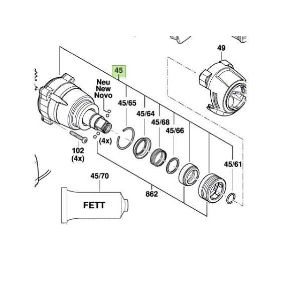 Boitier D’engrenage pour visseuse & boulonneuse GDX18V-200, GDX18V-210 (1600A01PG3)