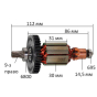 Makita Induit scie circulaire BCS550, DSS501 (619202-3)