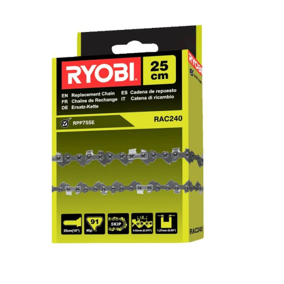 Ryobi RAC240 Chaîne 25cm pour élagueuse sur perche RPP755E, RP750450 (5132002715) Ryobi RAC240 Chaîne 25cm pour élagueuse sur perche RPP755E, RP750450 (5132002715)
