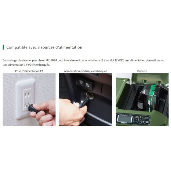 Hikoki UL18DBAW4Z Glacière & réchaud 25L (Machine Seule) Hikoki UL18DBAW4Z Glacière & réchaud 25L (Machine Seule)