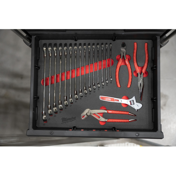 Milwaukee Jeu de x19 clés & pinces avec module mousse pour coffret à tiroirs Packout (4932493339)