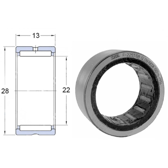 Bosch Roulement à aiguilles F-225538 22x28x13mm (1610910096) Bosch Roulement à aiguilles F-225538 22x28x13mm (1610910096)