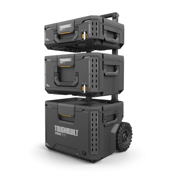 Toughbuilt Set Trolley roulant avec 2 coffrets StackTech TB-B1S3-B-70R