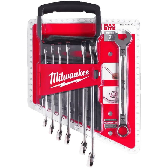 Milwaukee Set de 7 clés plates mixtes Max Bite (4932464257)