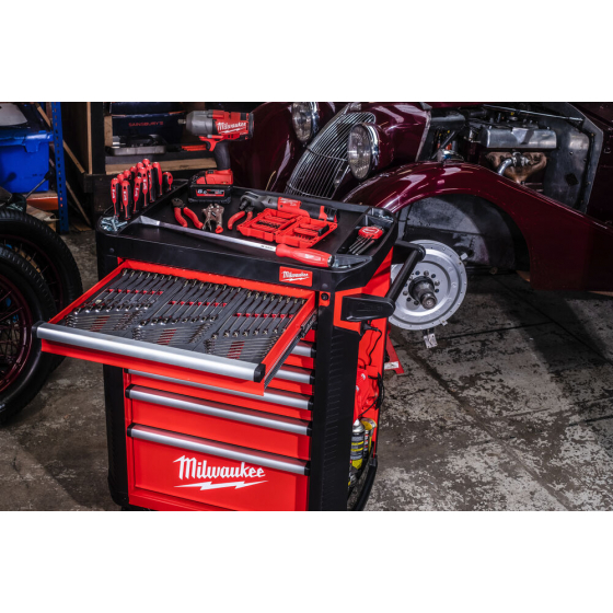 Milwaukee Servante d'atelier équipée mobile 78cm à 7 tiroirs SRC30-1 avec 206 Outils (4932498185)