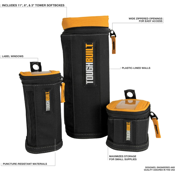 Toughbuilt Lot de x3 boites à outils SoftBox TB-192-B Toughbuilt Lot de x3 boites à outils SoftBox TB-192-B