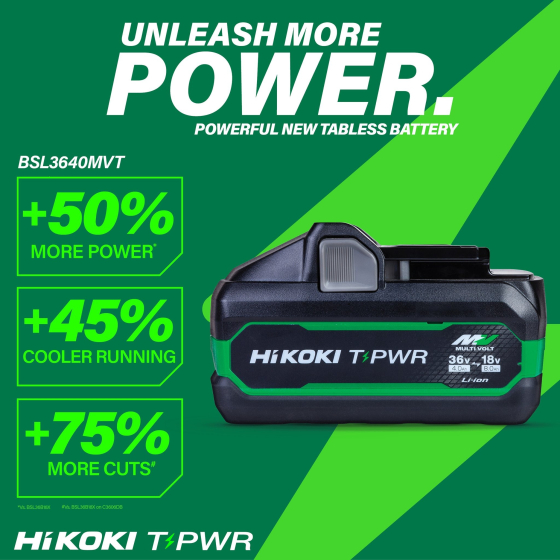 HiKOKI BSL3640MVT Batterie 36V 8.0Ah à glissière Li-ion Multi-Volt T-PWR HiKOKI BSL3640MVT Batterie 36V 8.0Ah à glissière Li-ion Multi-Volt T-PWR