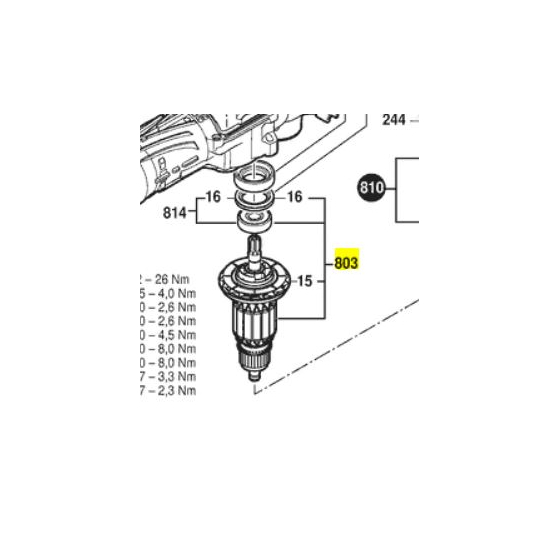 Bosch Induit pour perforateur GBH12-52DV & GBH12-52D (1607000C3Y)