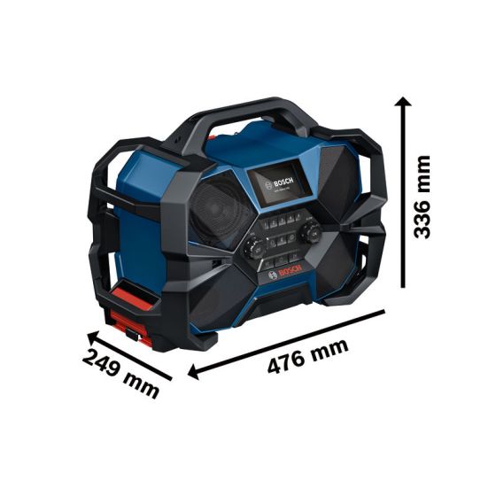 Bosch GPB 18VH-6 SRC Professional radio de chantier sans fil 12V & 18V DAB+, FM, Bluetooth et AUX (06014A6200) Bosch GPB 18VH-6 SRC Professional radio de chantier sans fil 12V & 18V DAB+, FM, Bluetooth et AUX (06014A6200)