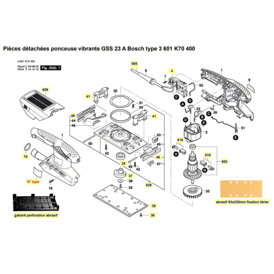 Bosch Plateau de ponçage 93x185mm GSS 23 AE (2609100403) Bosch Plateau de ponçage 93x185mm GSS 23 AE (2609100403)