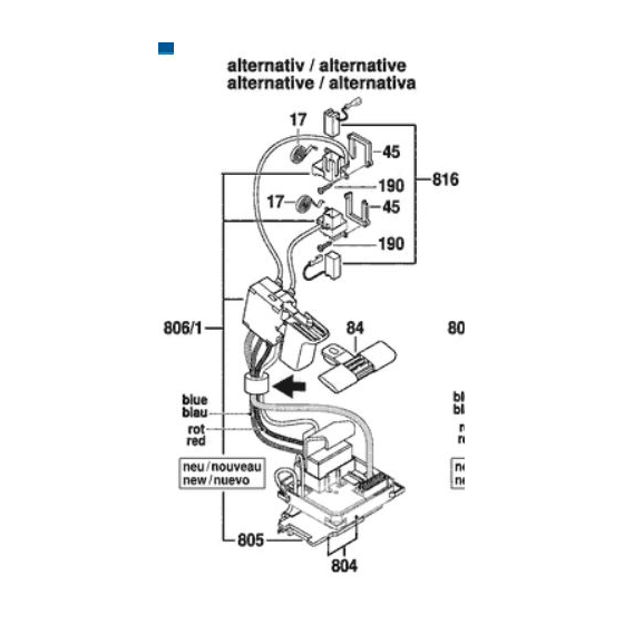 Bosch Interrupteur pour perforateur GBH 36 V-LI & GBH 36VF-LI (1600A00175)