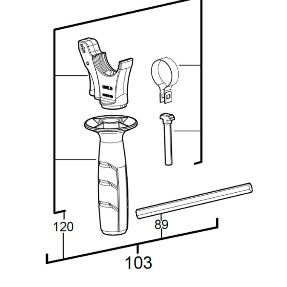AEG Poignée auxiliaire pour perforateur BBH18BL, BH24IE, KH24IE, KH24IXE (4931454497) AEG Poignée auxiliaire pour perforateur BBH18BL, BH24IE, KH24IE, KH24IXE (4931454497)