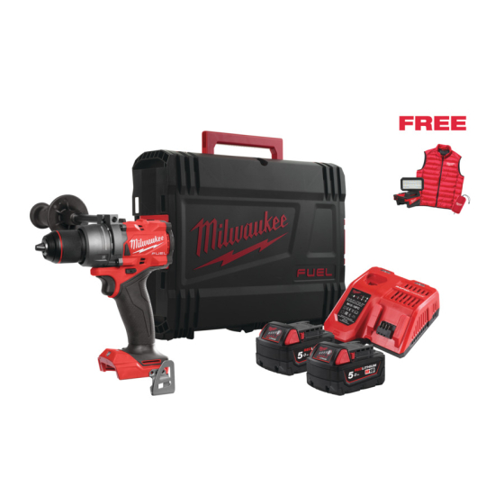 Milwaukee M18 FPD3-502X LOT MONACO Perceuse à percussion 18V Brushless FUEL 2x5.0Ah avec coffret (4933499451)