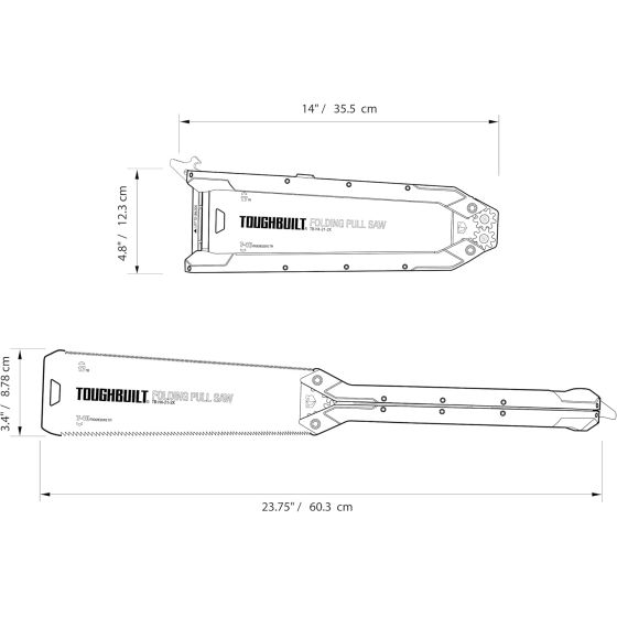 Toughbuilt Scie à traction pliante TB-H4-21-2X