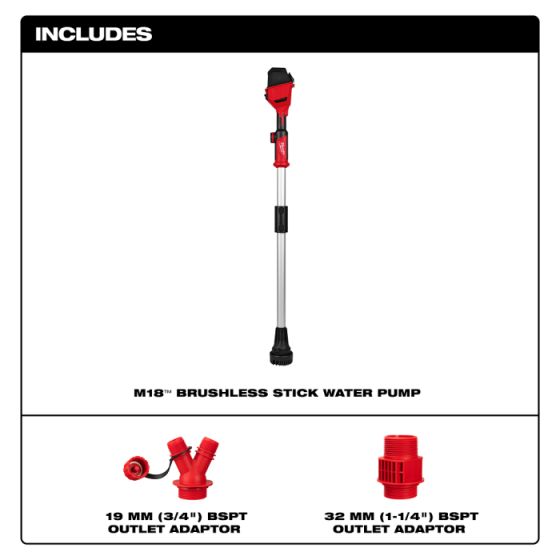 Milwaukee M18 BLSWP-0 Pompe à eau sur canne 18V HYDROPAS (4933498559)