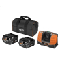 AEG SETLL1850SHD Set de 2 batteries 18V 5.0Ah HD avec chargeur rapide BL1418 (4935478945)