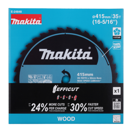 Makita E-24848 Lame Efficut pour scie circulaire ø415 x 30 x 35Dts pour le bois