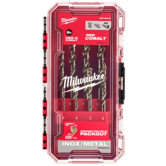 Milwaukee Coffret de 8 forets Métal rectifiés cobalt (4932499256)