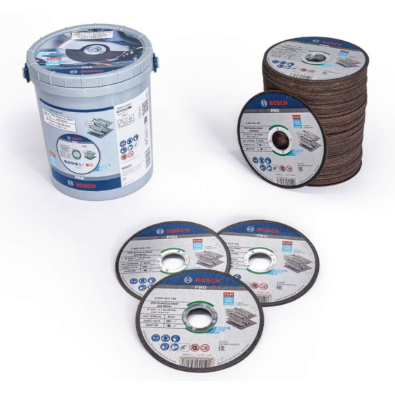 Bosch x100 Disques à tronçonner PRO Inox & métal ø125x16mm (2608626114)