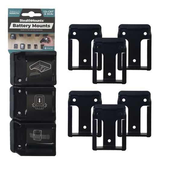 StealthMounts Supports de batteries Makita 12V CXT 6-pack Noir BM-MK12-BLK
