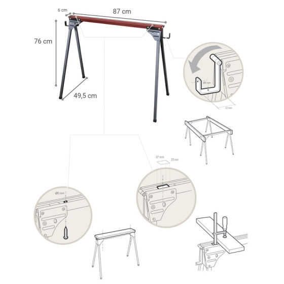 Piher Tréteau-pliant professionnelle (30033) Piher Tréteau-pliant professionnelle (30033)