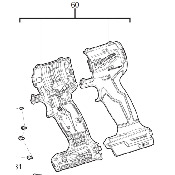 Milwaukee Carter complet pour visseuse à choc M18 BLIDRC (4931495913)