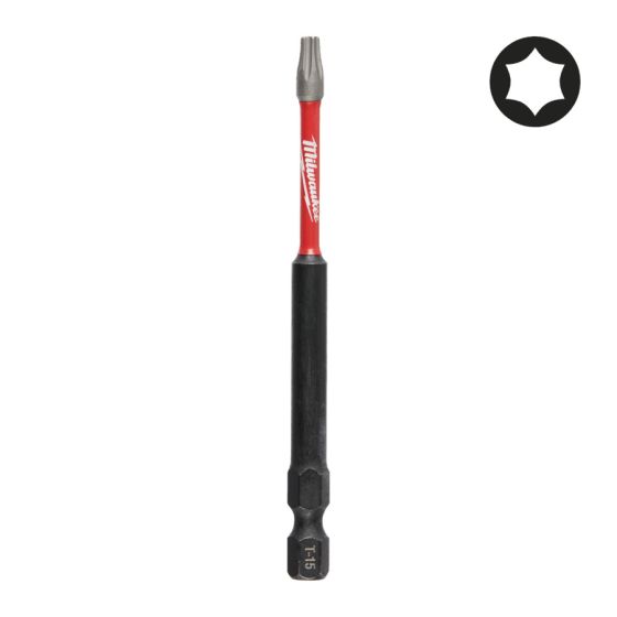 Milwaukee x1 Embout Torx 15 de Vissage Shockwave 90mm (4932471571)