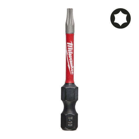 Milwaukee x1 Embout Torx 10 de Vissage Shockwave 50mm (4932471570)