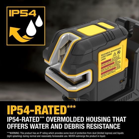 DeWalt DCLE14251GB-XJ Niveau laser croix + 5 points 3x180° verts USB-C DeWalt DCLE14251GB-XJ Niveau laser croix + 5 points 3x180° verts USB-C